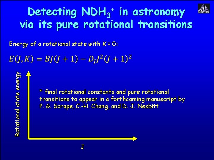 Detecting NDH 3+ in astronomy via its pure rotational transitions Rotational state energy Energy