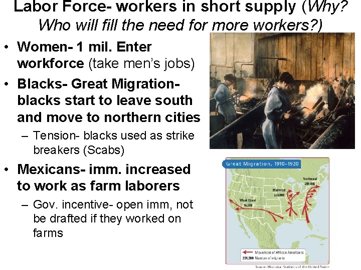 Labor Force- workers in short supply (Why? Who will fill the need for more
