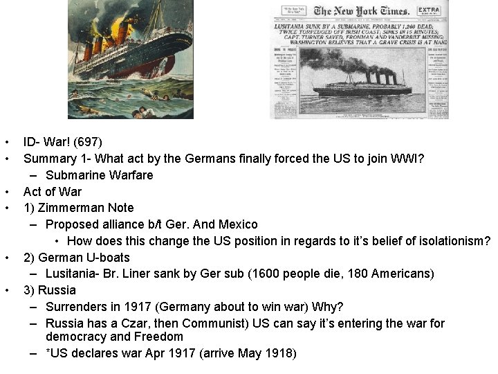  • • • ID- War! (697) Summary 1 - What act by the