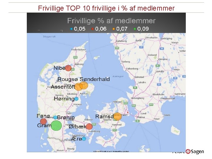 Frivillige TOP 10 frivillige i % af medlemmer 