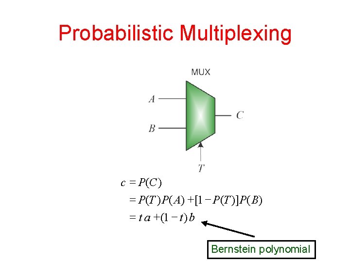 Probabilistic Multiplexing c = P (C ) = P(T ) P( A) +[1 -