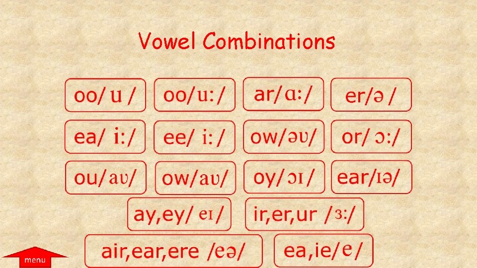 Vowel Combinations 