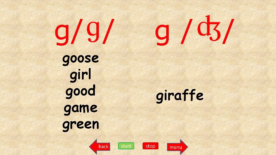 g/ / goose girl good game green g/ giraffe / 