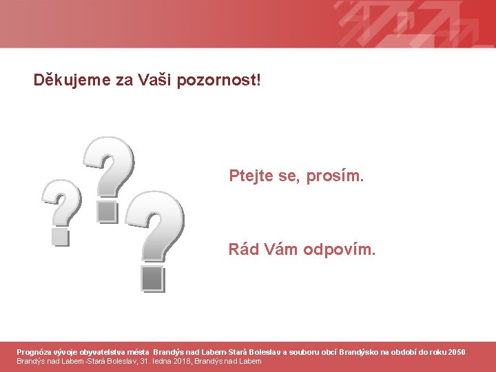 Děkujeme za Vaši pozornost! Ptejte se, prosím. Rád Vám odpovím. Prognóza vývoje obyvatelstva města