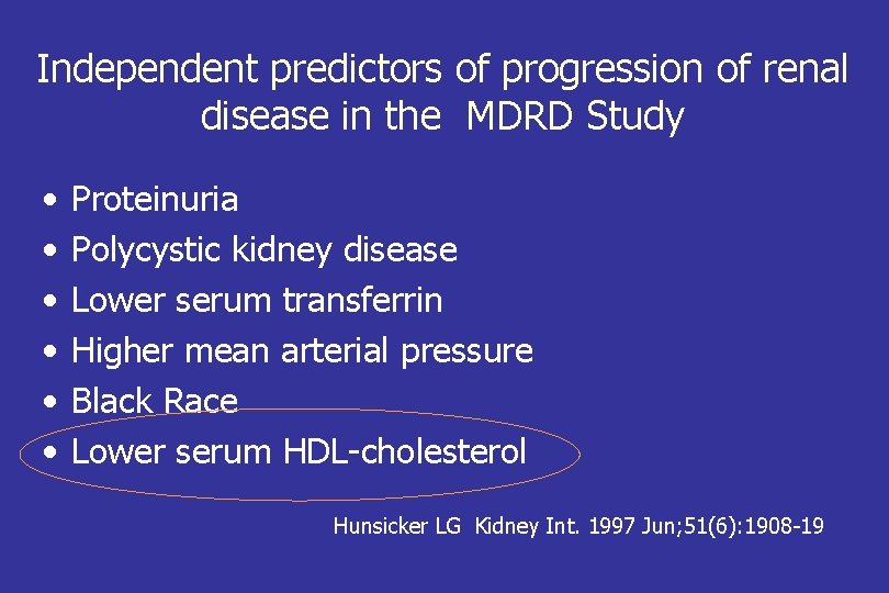 Independent predictors of progression of renal disease in the MDRD Study • • •