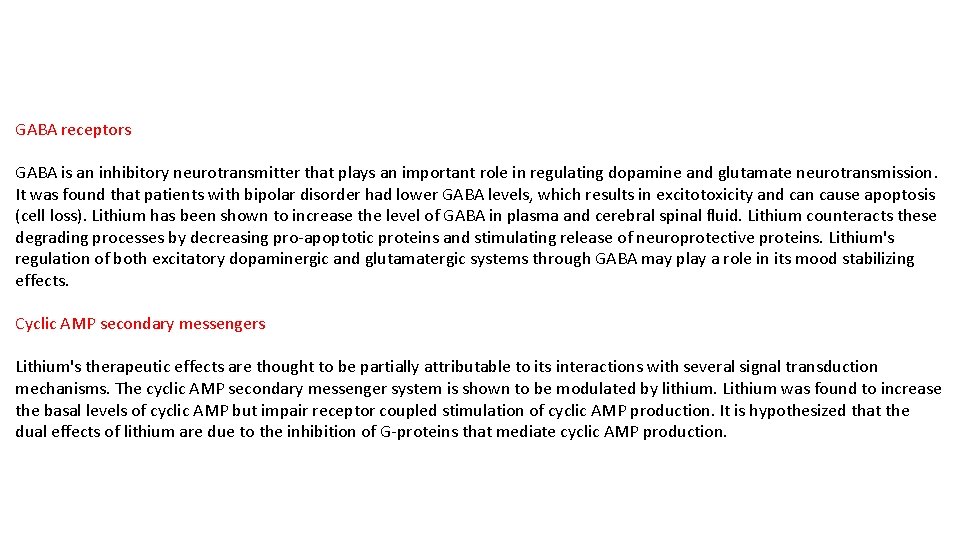 GABA receptors GABA is an inhibitory neurotransmitter that plays an important role in regulating