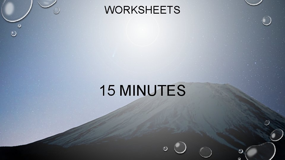 WORKSHEETS 15 MINUTES 