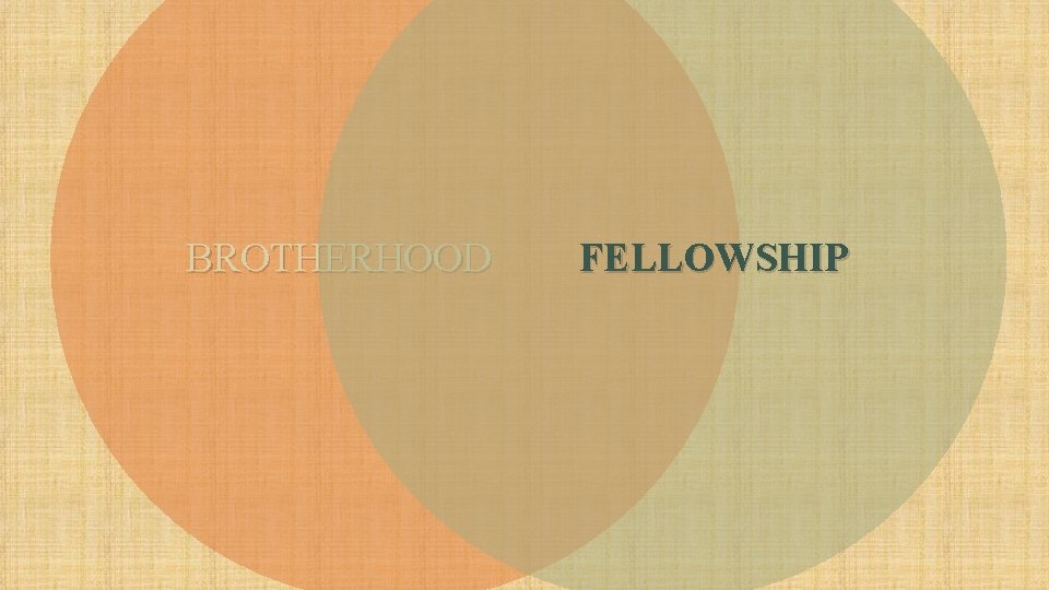 BROTHERHOOD FELLOWSHIP 