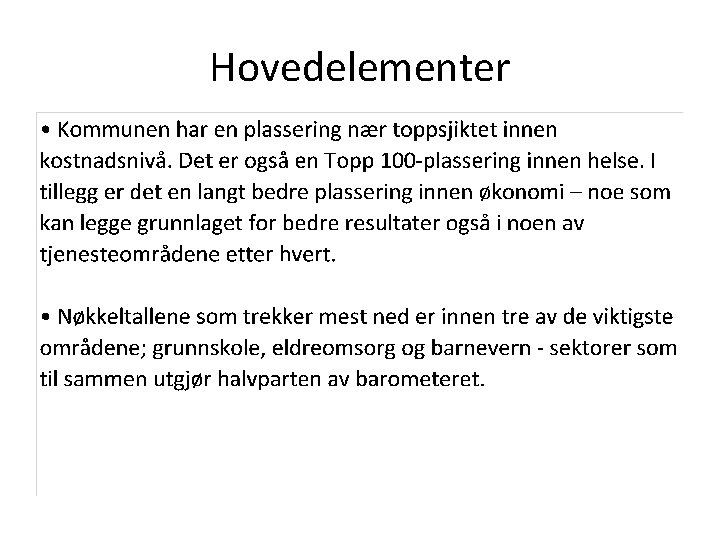 Hovedelementer 