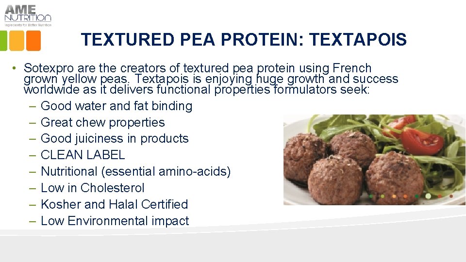 TEXTURED PEA PROTEIN: TEXTAPOIS • Sotexpro are the creators of textured pea protein using