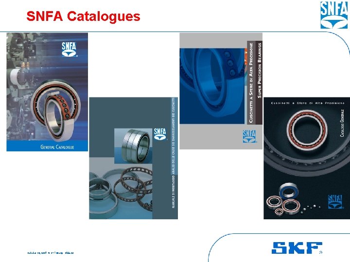 SNFA Catalogues October 30, 2007 © SKF Group Slide 28 