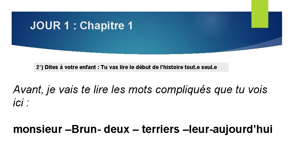 La brouille LECTURE COMPREHENSION CHAPITRE 1 Diaporama partir