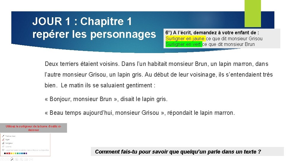 La brouille LECTURE COMPREHENSION CHAPITRE 1 Diaporama partir