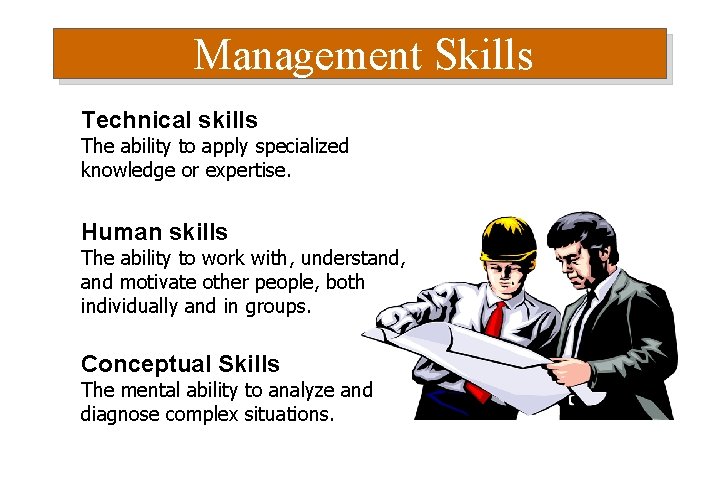 Management Skills Technical skills The ability to apply specialized knowledge or expertise. Human skills