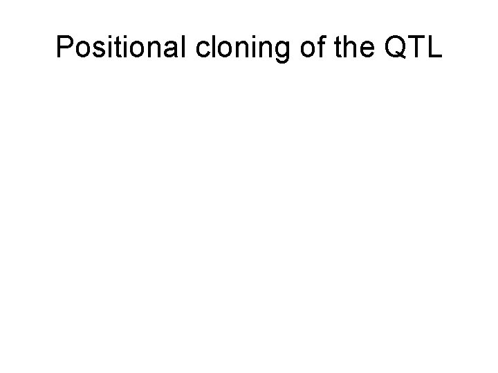 Positional cloning of the QTL 