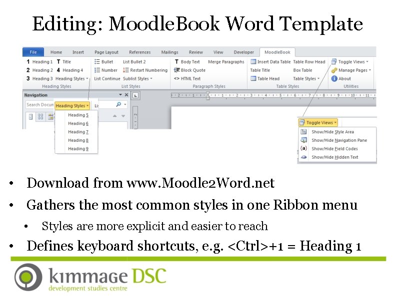 Editing: Moodle. Book Word Template • Download from www. Moodle 2 Word. net •