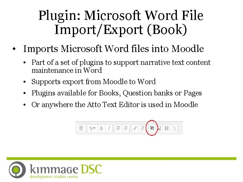 Plugin: Microsoft Word File Import/Export (Book) • Imports Microsoft Word files into Moodle •
