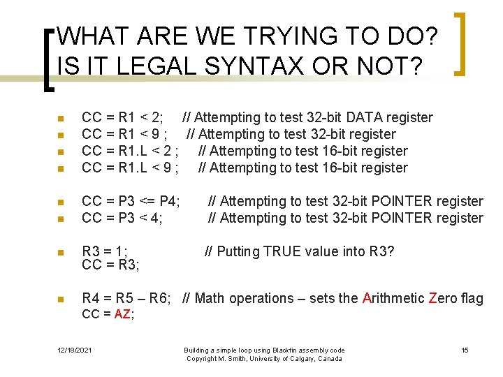 WHAT ARE WE TRYING TO DO? IS IT LEGAL SYNTAX OR NOT? n n