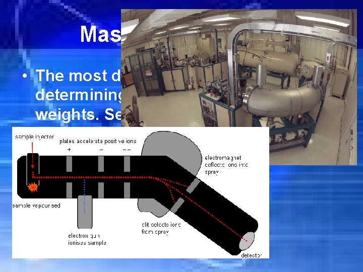 Mass Spectrometer • The most direct and accurate means for determining atomic and molecular