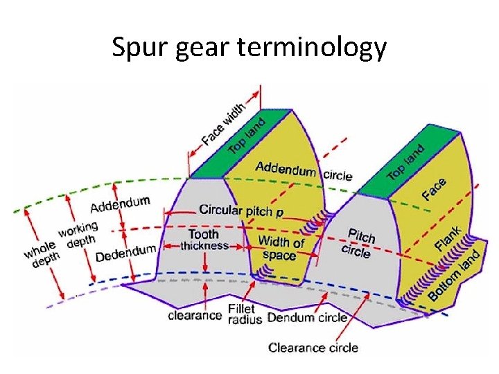 Spur gear terminology 