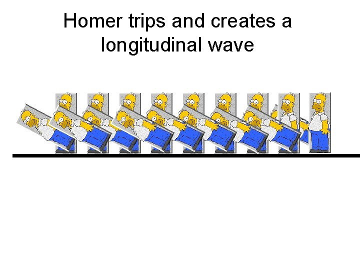 Homer trips and creates a longitudinal wave 