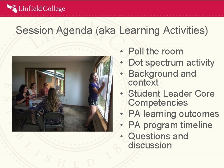 Session Agenda (aka Learning Activities) • Poll the room • Dot spectrum activity •