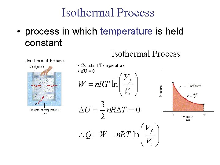 Isothermal Process • process in which temperature is held constant 