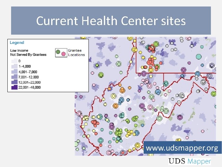 Current Health Center sites 
