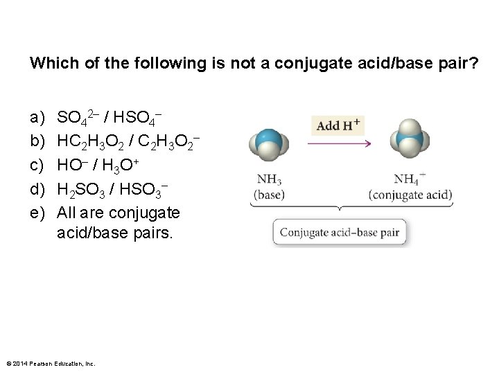 Which of the following is not a conjugate acid/base pair? a) b) c) d)