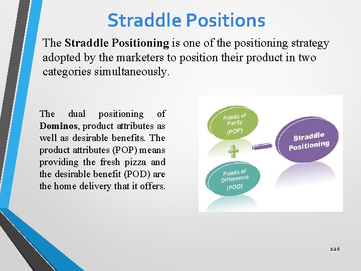 Straddle Positions The Straddle Positioning is one of the positioning strategy adopted by the