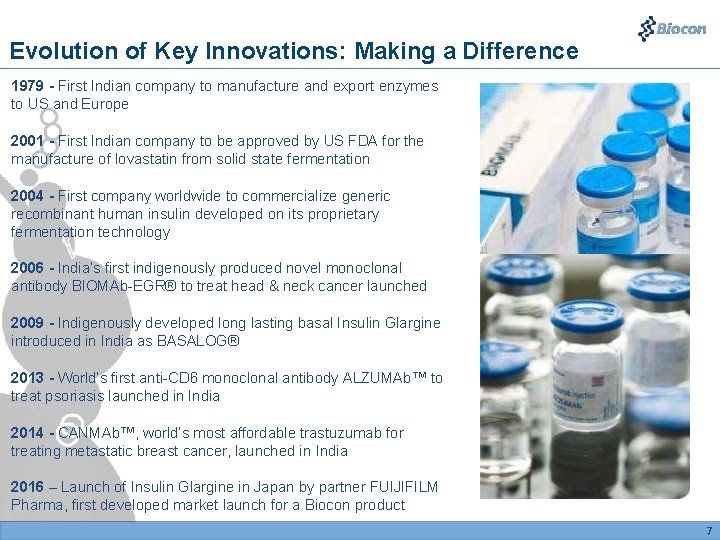 Evolution of Key Innovations: Making a Difference 1979 - First Indian company to manufacture