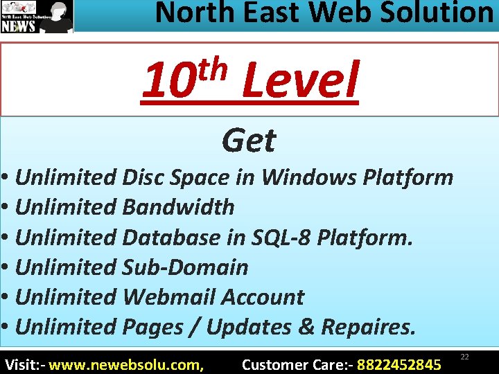 North East Web Solution th 10 Level Get • Unlimited Disc Space in Windows