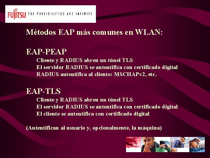 Métodos EAP más comunes en WLAN: EAP-PEAP Cliente y RADIUS abren un túnel TLS