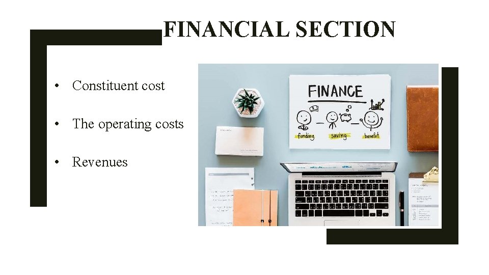 FINANCIAL SECTION • Constituent cost • The operating costs • Revenues 