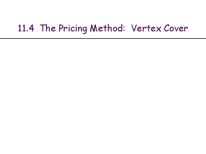 11. 4 The Pricing Method: Vertex Cover 