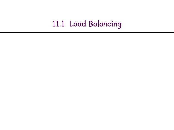 11. 1 Load Balancing 