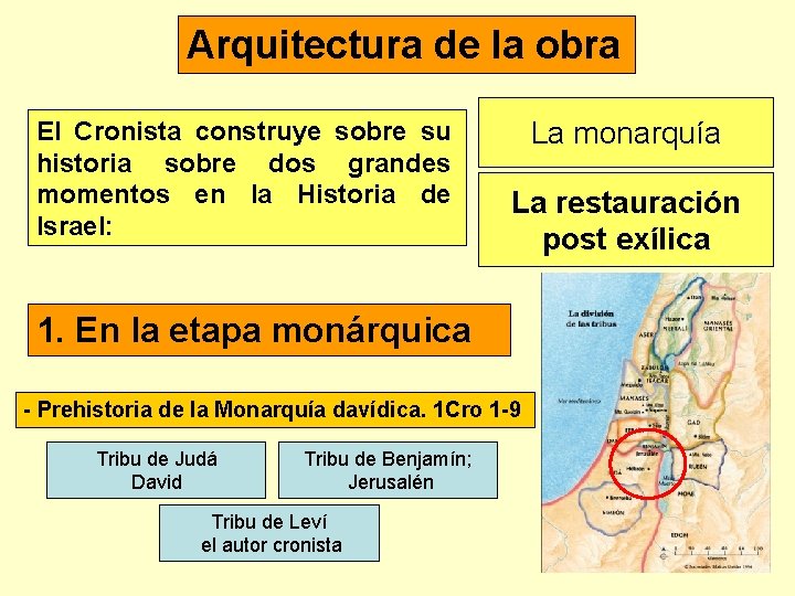 Arquitectura de la obra El Cronista construye sobre su historia sobre dos grandes momentos