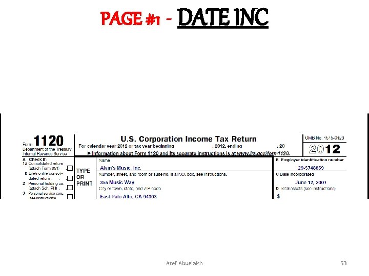 PAGE #1 - DATE INC Atef Abuelaish 53 