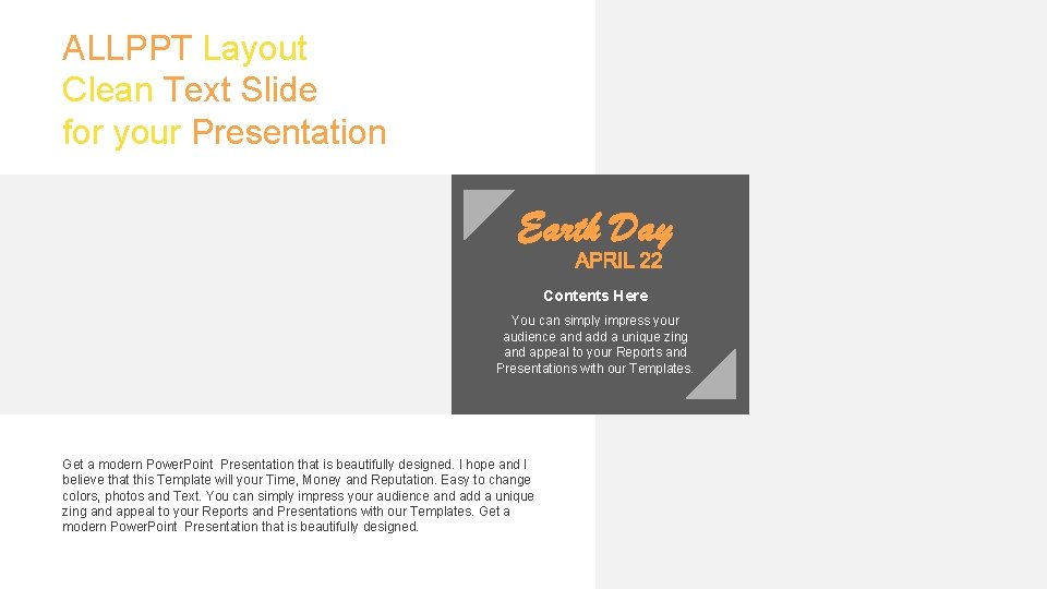 ALLPPT Layout Clean Text Slide for your Presentation Contents Here You can simply impress