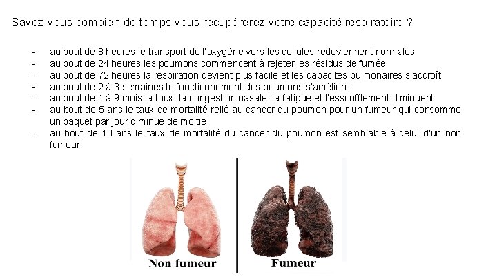 Savez-vous combien de temps vous récupérerez votre capacité respiratoire ? - au bout de