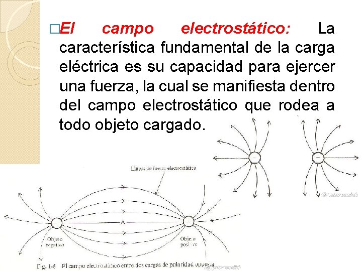 �El campo electrostático: La característica fundamental de la carga eléctrica es su capacidad para