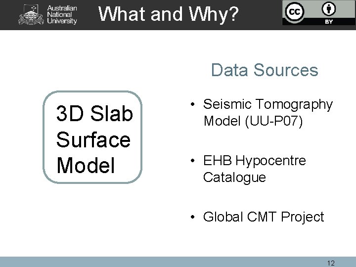 What and Why? Data Sources 3 D Slab Surface Model • Seismic Tomography Model