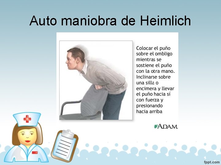 Auto maniobra de Heimlich 