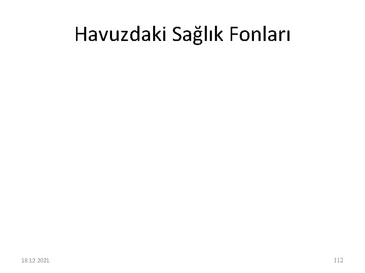 Havuzdaki Sağlık Fonları 18. 12. 2021 112 