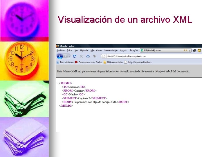 Visualización de un archivo XML 