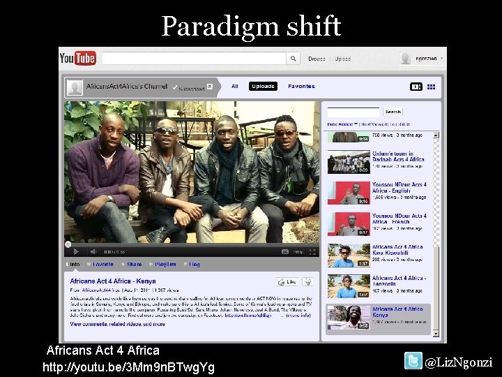 Paradigm shift Africans Act 4 Africa http: //youtu. be/3 Mm 9 n. BTwg. Yg