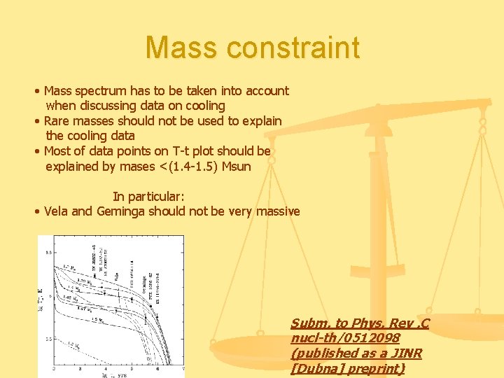 Mass constraint • Mass spectrum has to be taken into account when discussing data