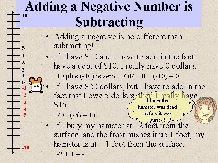 Adding a Negative Number is 10 Subtracting 5 4 3 2 1 0 -1