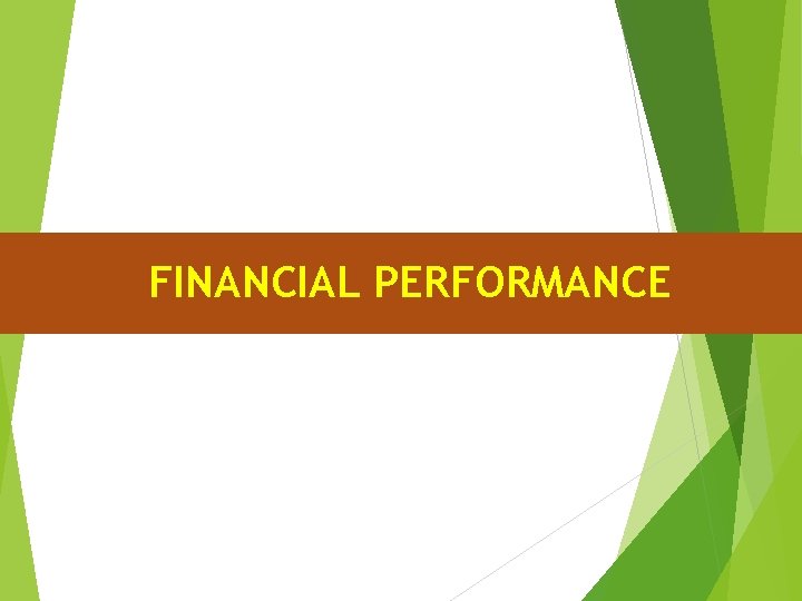 FINANCIAL PERFORMANCE 