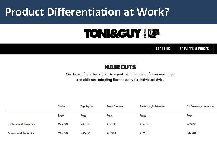 Product Differentiation at Work? 